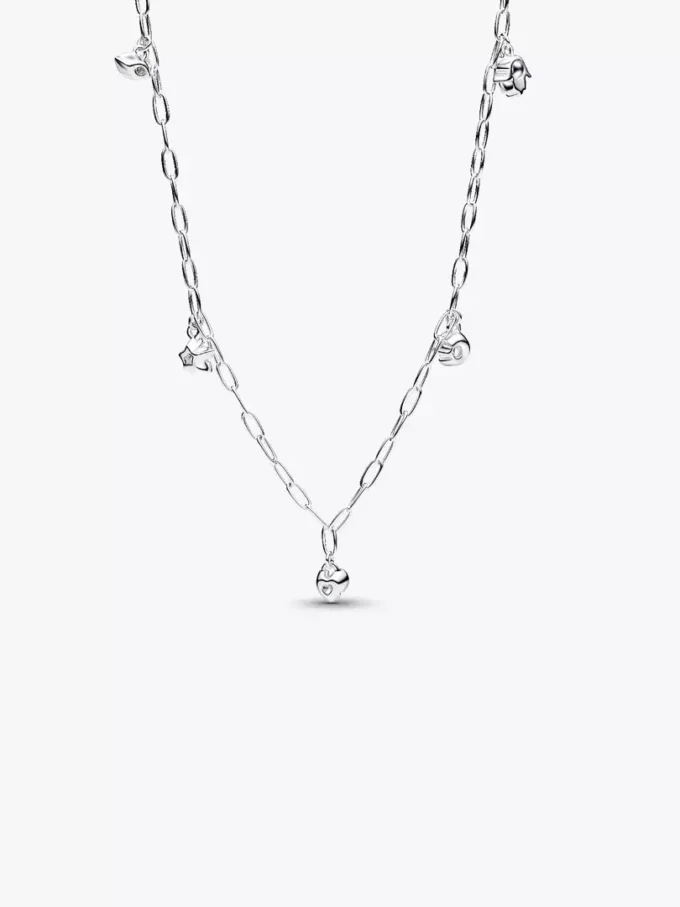 Pandora Talisman Halskette aus Sterlingsilber mit Lab-Grown-Diamanten, Papierklammerkette, 0,33 ct TW, Sterlingsilber