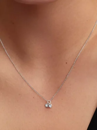 Pandora Talisman Halskette mit Anhänger aus Sterlingsilber mit Herz und Stern aus im Labor gezüchteten Diamanten, 0,13 Karat insgesamt, Sterlingsilber Pandora Talisman Halskette mit Anhänger aus Sterlingsilber mit Herz und Stern aus im Labor gezüchteten Diamanten, 0,13 Karat insgesamt, Sterlingsilber