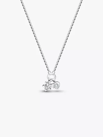 Pandora Talisman Halskette mit Anhänger aus Sterlingsilber mit Herz und Stern aus im Labor gezüchteten Diamanten, 0,13 Karat insgesamt, Sterlingsilber Pandora Talisman Halskette mit Anhänger aus Sterlingsilber mit Herz und Stern aus im Labor gezüchteten Diamanten, 0,13 Karat insgesamt, Sterlingsilber