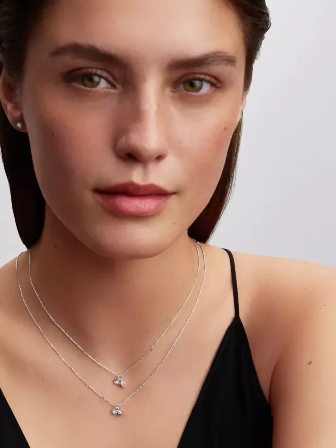 Pandora Talisman Halskette mit Anhänger aus Sterlingsilber mit Herz und Stern aus im Labor gezüchteten Diamanten, 0,13 Karat insgesamt, Sterlingsilber Pandora Talisman Halskette mit Anhänger aus Sterlingsilber mit Herz und Stern aus im Labor gezüchteten Diamanten, 0,13 Karat insgesamt, Sterlingsilber