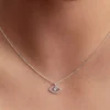 Pandora Talisman Halskette mit Anhänger aus Sterlingsilber und im Labor gezüchtetem Diamanten „Evil Eye“, 0,13 ct TW, Sterlingsilber