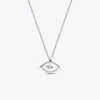Pandora Talisman Halskette mit Anhänger aus Sterlingsilber und im Labor gezüchtetem Diamanten „Evil Eye“, 0,13 ct TW, Sterlingsilber