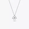 Pandora Talisman Halskette mit Hamsa-Hand-Anhänger aus Sterlingsilber und Lab-Grown Diamonds, 0,15 ct insgesamt, Sterlingsilber