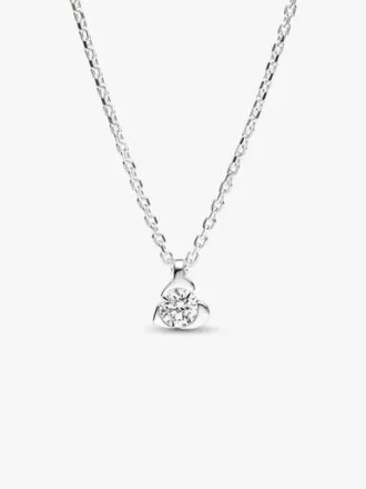 Pandora Talisman Halskette mit Herz-Anhänger aus Sterlingsilber und synthetischem Diamant – 0,25 ct TW, Sterlingsilber Pandora Talisman Halskette mit Herz-Anhänger aus Sterlingsilber und synthetischem Diamant – 0,25 ct TW, Sterlingsilber