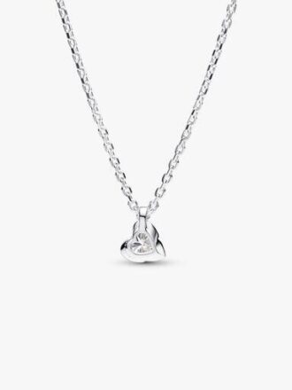 Pandora Talisman Halskette mit Herz-Anhänger aus Sterlingsilber und synthetischem Diamant – 0,25 ct TW, Sterlingsilber Pandora Talisman Halskette mit Herz-Anhänger aus Sterlingsilber und synthetischem Diamant – 0,25 ct TW, Sterlingsilber