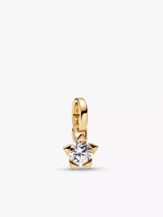 Pandora Talisman Halskette mit Stern-Anhänger aus im Labor gezüchteten Diamanten, 0,25 Karat insgesamt, 14 Karat Gold, 2 Stück Pandora Talisman Halskette mit Stern-Anhänger aus im Labor gezüchteten Diamanten, 0,25 Karat insgesamt, 14 Karat Gold, 2 Stück