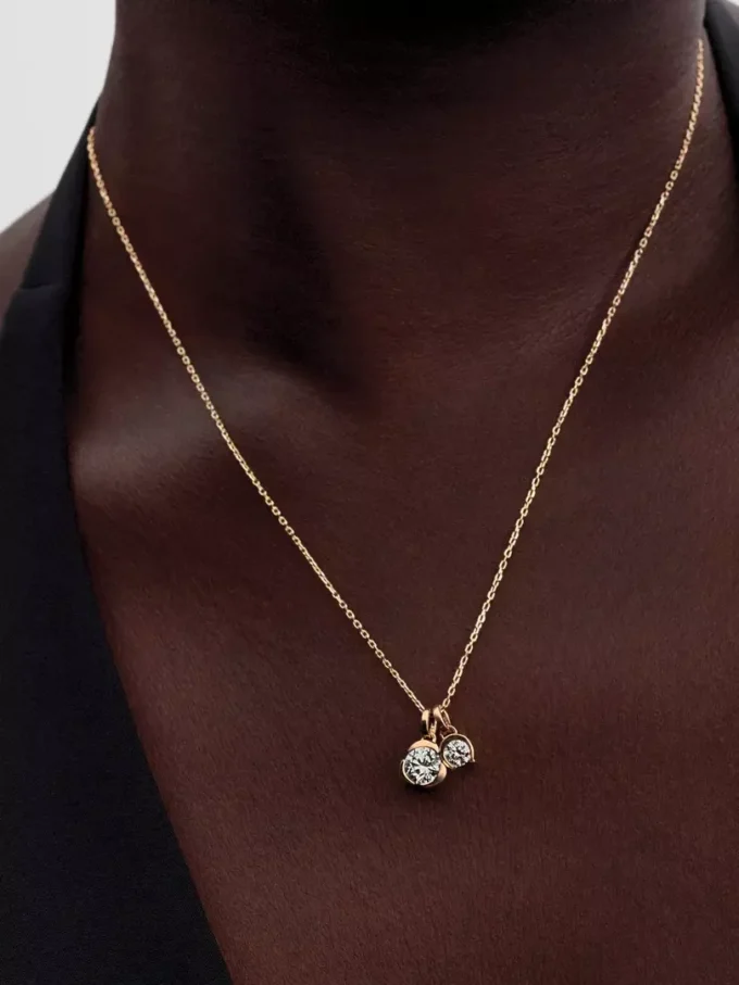 Pandora Talisman Mond-Anhänger aus 14 Karat Gold mit synthetischem Diamanten, 0,25 Karat insgesamt, 14 Karat Gold