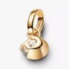 Pandora Talisman Mond-Anhänger aus 14 Karat Gold mit synthetischem Diamanten, 0,25 Karat insgesamt, 14 Karat Gold