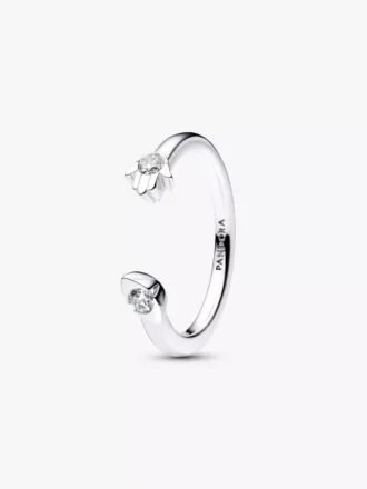 Pandora Talisman offener Ring aus Sterlingsilber mit Lab-Grown Diamonds, „Evil Eye“ und Hamsa-Hand, 0,13 ct TW, Sterlingsilber Pandora Talisman offener Ring aus Sterlingsilber mit Lab-Grown Diamonds, „Evil Eye“ und Hamsa-Hand, 0,13 ct TW, Sterlingsilber