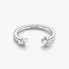 Pandora Talisman offener Ring aus Sterlingsilber mit Lab-Grown Diamonds, „Evil Eye“ und Hamsa-Hand, 0,13 ct TW, Sterlingsilber Pandora Talisman offener Ring aus Sterlingsilber mit Lab-Grown Diamonds, „Evil Eye“ und Hamsa-Hand, 0,13 ct TW, Sterlingsilber