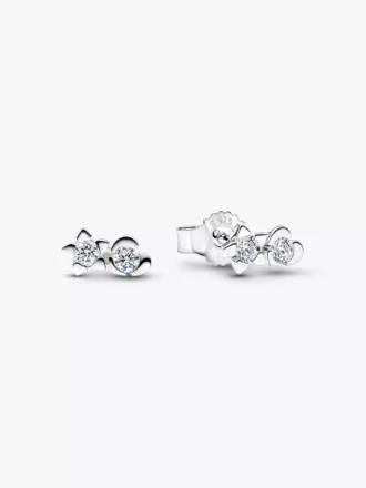Pandora Talisman Ohrringe aus Sterlingsilber mit im Labor gezüchteten Diamanten in Herz- und Sternform, 0,20 Karat insgesamt, Sterlingsilber