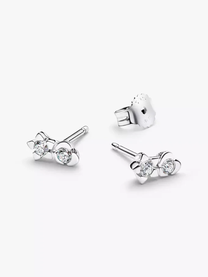 Pandora Talisman Ohrringe aus Sterlingsilber mit im Labor gezüchteten Diamanten in Herz- und Sternform, 0,20 Karat insgesamt, Sterlingsilber