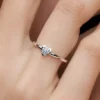 Pandora Talisman Sterling-Silber-Herzring mit synthetischem Diamanten, 0,25 Karat insgesamt, Sterling-Silber Pandora Talisman Sterling-Silber-Herzring mit synthetischem Diamanten, 0,25 Karat insgesamt, Sterling-Silber