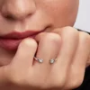 Pandora Talisman Sterling-Silber-Ring mit Herz- und Stern-Motiv aus im Labor gezüchteten Diamanten, 0,13 ct insgesamt, Sterling-Silber Pandora Talisman Sterling-Silber-Ring mit Herz- und Stern-Motiv aus im Labor gezüchteten Diamanten, 0,13 ct insgesamt, Sterling-Silber