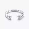 Pandora Talisman Sterling-Silber-Ring mit Herz- und Stern-Motiv aus im Labor gezüchteten Diamanten, 0,13 ct insgesamt, Sterling-Silber Pandora Talisman Sterling-Silber-Ring mit Herz- und Stern-Motiv aus im Labor gezüchteten Diamanten, 0,13 ct insgesamt, Sterling-Silber