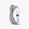 Pandora Timeless Pavé Crossover Doppelbandring aus Sterlingsilber Pandora Timeless Pavé Crossover Doppelbandring aus Sterlingsilber