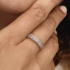 Pandora Timeless Pavé-Doppelreihiger Ring, 14 Karat Roségold-Beschichtung