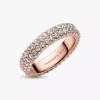 Pandora Timeless Pavé-Doppelreihiger Ring, 14 Karat Roségold-Beschichtung