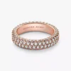 Pandora Timeless Pavé-Doppelreihiger Ring, 14 Karat Roségold-Beschichtung
