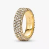 Pandora Timeless Pavé Dreireihiger Ring, 14 Karat vergoldet