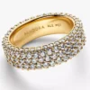 Pandora Timeless Pavé Dreireihiger Ring, 14 Karat vergoldet