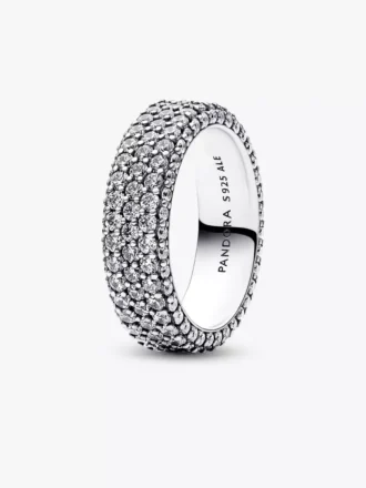 Pandora Timeless Pavé Dreireihiger Ring aus Sterlingsilber