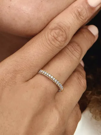 Pandora Timeless Pavé Einreihiger Ring, 14-karätige Vergoldung