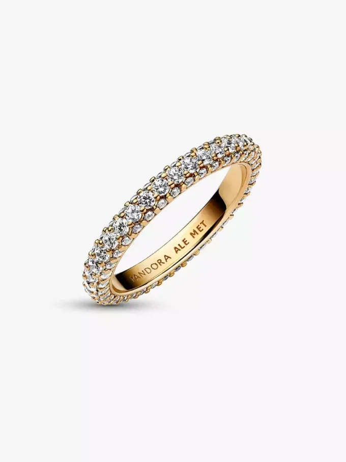 Pandora Timeless Pavé Einreihiger Ring, 14-karätige Vergoldung