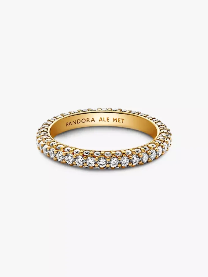 Pandora Timeless Pavé Einreihiger Ring, 14-karätige Vergoldung
