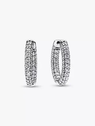 Pandora Timeless Pavé-Ohrringe mit einer Reihe aus Sterlingsilber