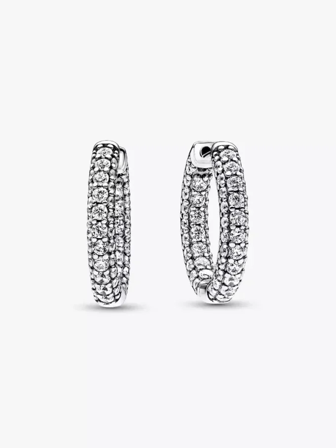 Pandora Timeless Pavé-Ohrringe mit einer Reihe aus Sterlingsilber Pandora Timeless Pavé-Ohrringe mit einer Reihe aus Sterlingsilber