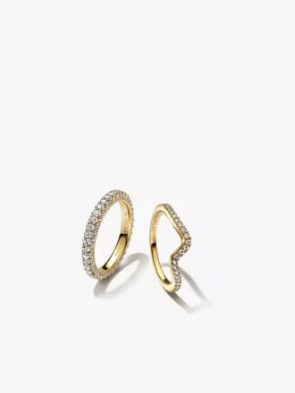 Pandora Timeless Pavé & Sparkling Wave Ring-Set, 2er-Set