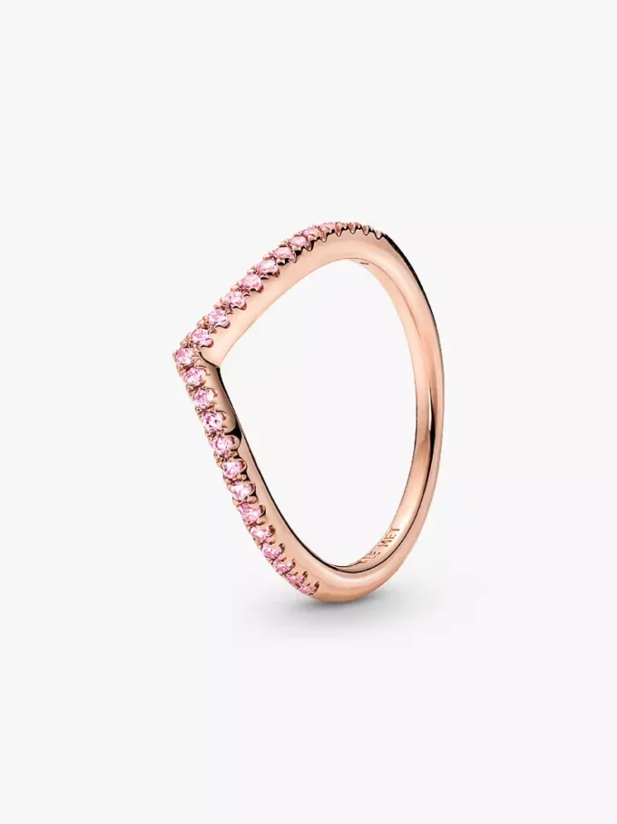 Pandora Timeless Wish Sparkling Pink Ring, 14 Karat Roségold-Beschichtung