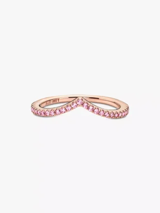 Pandora Timeless Wish Sparkling Pink Ring, 14 Karat Roségold-Beschichtung