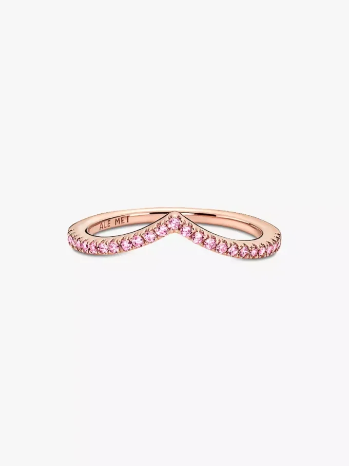 Pandora Timeless Wish Sparkling Pink Ring, 14 Karat Roségold-Beschichtung