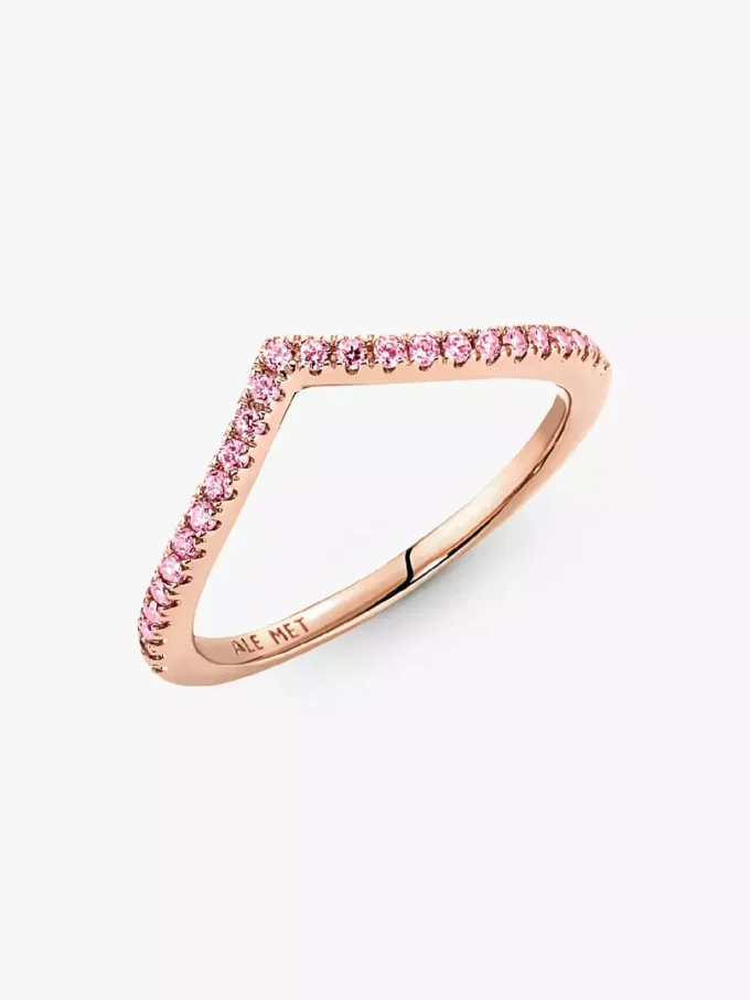 Pandora Timeless Wish Sparkling Pink Ring, 14 Karat Roségold-Beschichtung