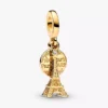 Paris Eiffelturm, im Labor gezüchteter Diamant, gravierbarer Doppel-Dangle Charm, 0,009 ct TW, 14-karätige Vergoldung Paris Eiffelturm, im Labor gezüchteter Diamant, gravierbarer Doppel-Dangle Charm, 0,009 ct TW, 14-karätige Vergoldung