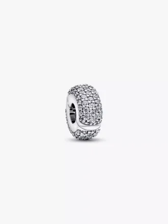 Pavé-Clip Charm aus Sterlingsilber
