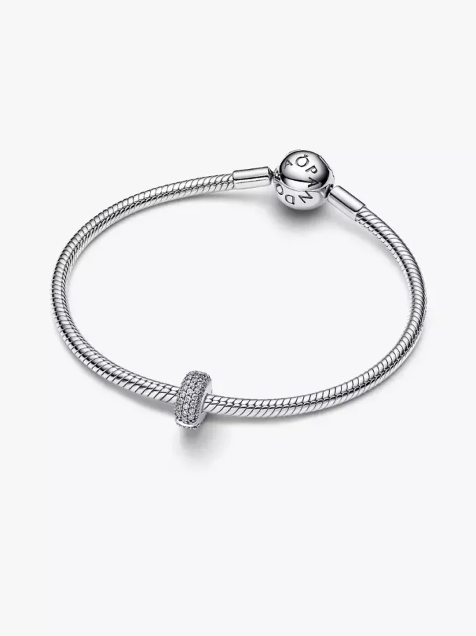 Pavé-Clip Charm aus Sterlingsilber