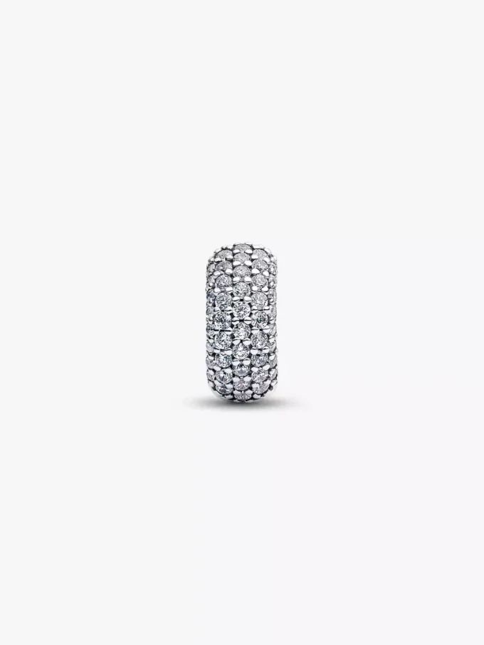 Pavé-Clip Charm aus Sterlingsilber