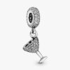 Pavé Cocktail Glass Dangle Charm – Sterlingsilber