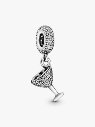 Pavé Cocktail Glass Dangle Charm – Sterlingsilber