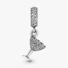 Pavé Cocktail Glass Dangle Charm – Sterlingsilber