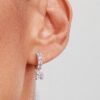 Pavé Dangle Hoop Ohrringe – Sterlingsilber