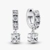 Pavé Dangle Hoop Ohrringe – Sterlingsilber