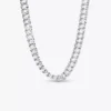 Pavé-Halskette mit kubanischer Kette aus Sterlingsilber Pavé-Halskette mit kubanischer Kette aus Sterlingsilber