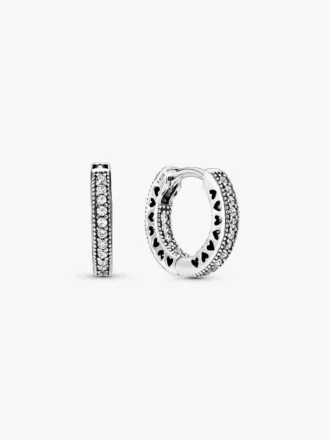 Pavé-Herz-Ohrringe aus Sterlingsilber Pavé-Herz-Ohrringe aus Sterlingsilber