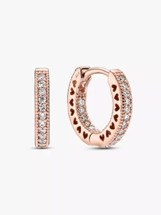 Pavé-Herz-Ohrringe mit 14-karätiger Roségoldbeschichtung Pavé-Herz-Ohrringe mit 14-karätiger Roségoldbeschichtung