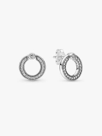Pavé & Logo Circle Reversible Ohrringe – Sterlingsilber Pavé & Logo Circle Reversible Ohrringe – Sterlingsilber