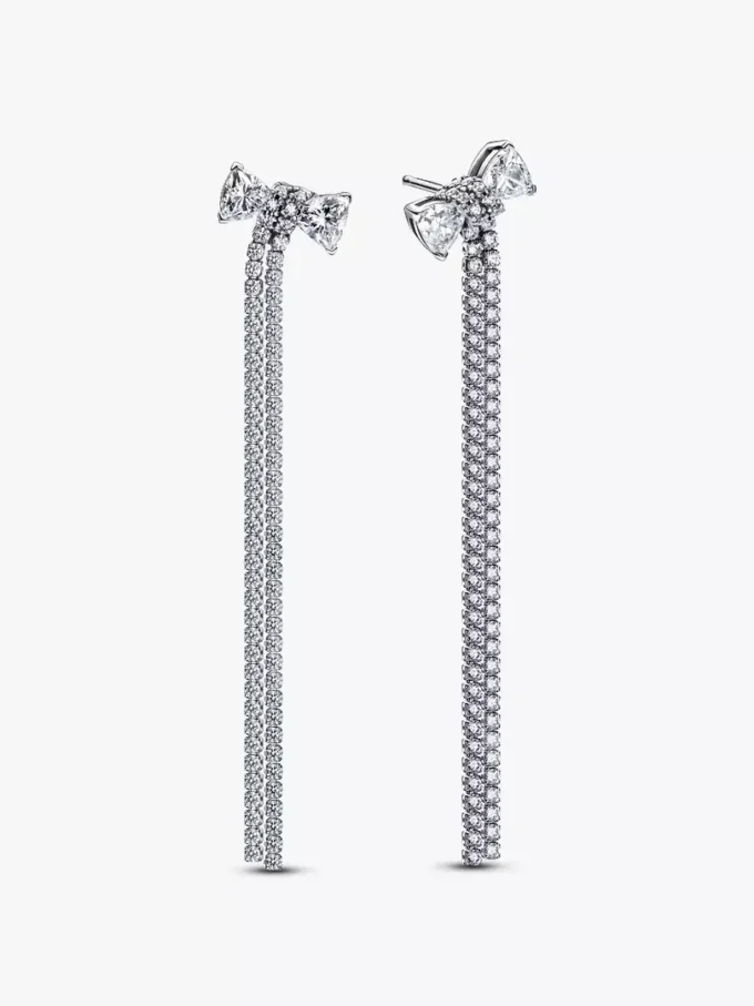 Pavé-Ohrringe mit Schleife aus Sterlingsilber Pavé-Ohrringe mit Schleife aus Sterlingsilber